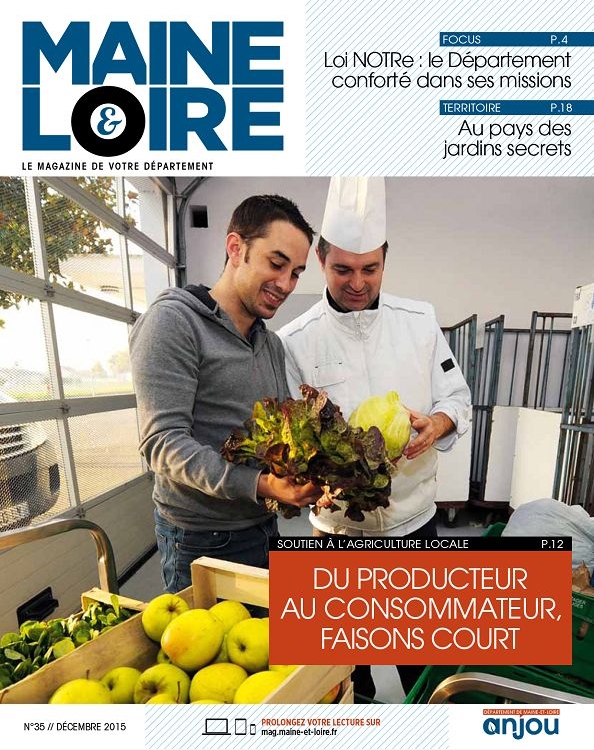 photo de Une et parutions intérieures magazine Maine et Loire.
commandes photo : service de la communication Département 49