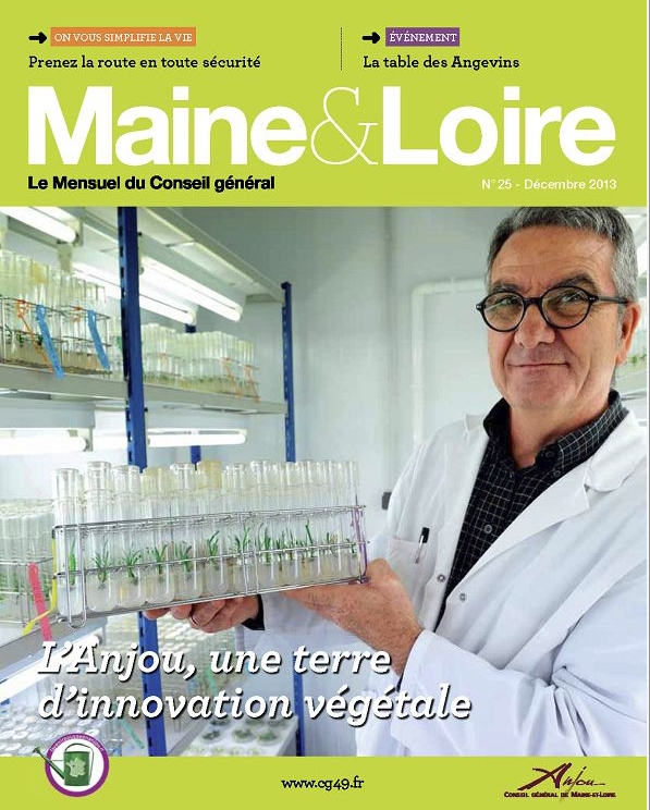 photo de Une et parutions intérieures magazine Maine et Loire.
commandes photo : service de la communication Département 49